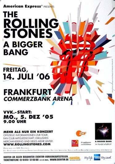 The Rolling Stones - A Bigger Bang, Frankfurt 2006 - Konzertplakat