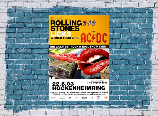 The Rolling Stones and AC/DC, Licks, Hockenheimring, 2003, Konzertplakat