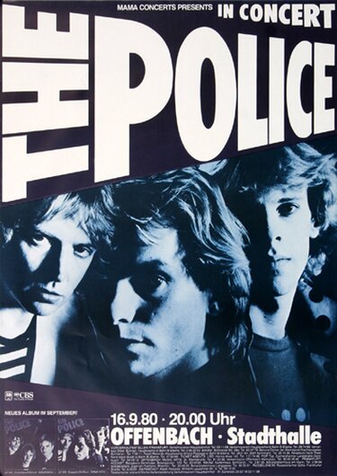 the Police - Outlandos dAmour, Frankfurt 1980 - Konzertplakat