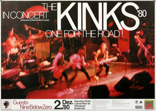 The Kinks - One For The Road, Frankfurt & Hamburg 1980 - Konzertplakat