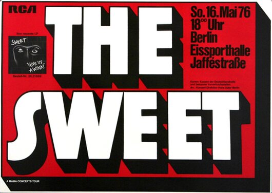 The Sweet - Give As A Wink, Berlin 1976 - Konzertplakat