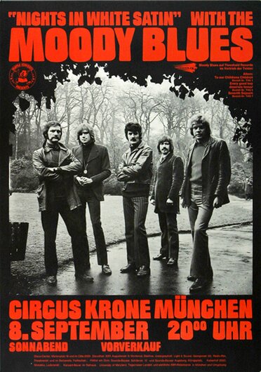 The Moody Blues - Nights in white Satin, Mainz 1973 - Konzertplakat