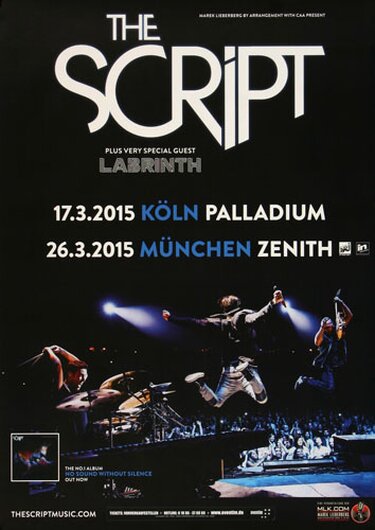 The Script - Superheros Mix, Köln & München 2015 - Konzertplakat