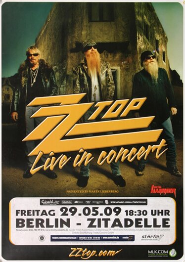 ZZ Top - Double Down , Berlin 2009 - Konzertplakat