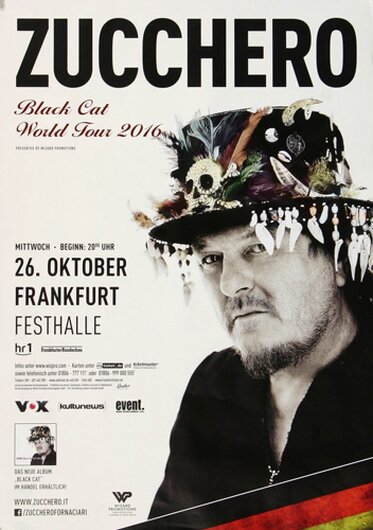 Zucchero - Black Cat, Frankfurt 2016 - Konzertplakat