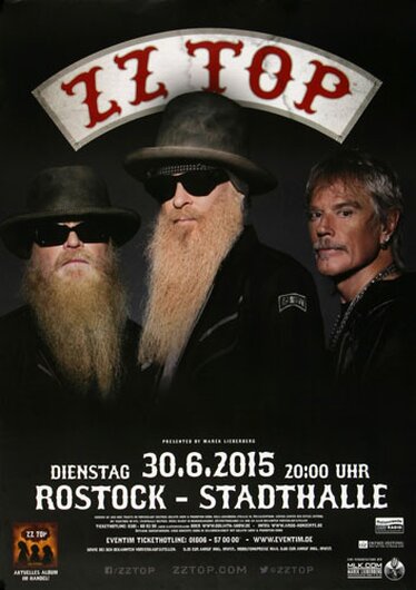 ZZ Top - Texas Live , Rostock 2015 - Konzertplakat