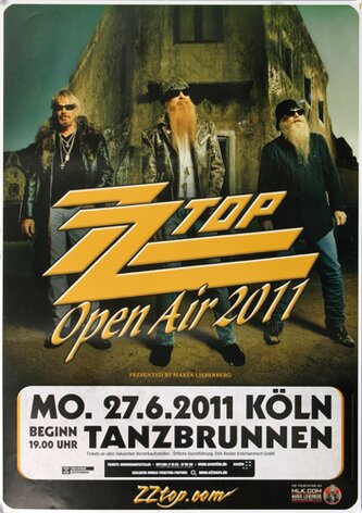 ZZ Top - Open Air, Köln 2011 - Konzertplakat