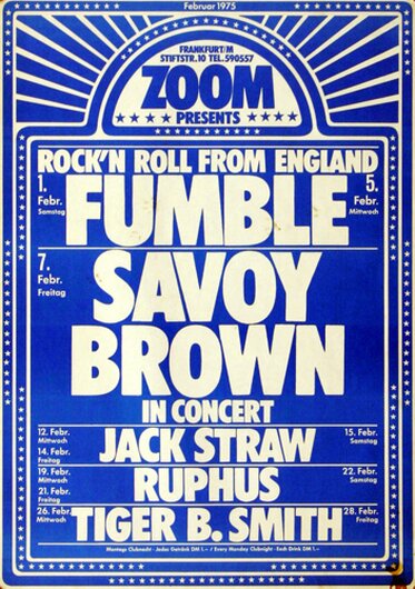 ZOOM Club Frankfurt, IMPORTANT: Small tear and smal spot in the lower right corner, 1975