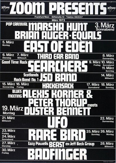 ZOOM Club Frankfurt, IMPORTANT: Pin hols in the corners and smal cuts on the sides,  1973
