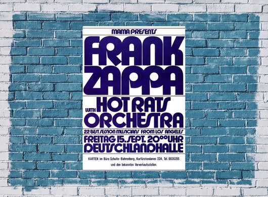 Frank Zappa - Hot Rats, Berlin 1972 - Konzertplakat