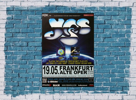 Yes - Fragile Drama, Frankfurt 2016 - Konzertplakat