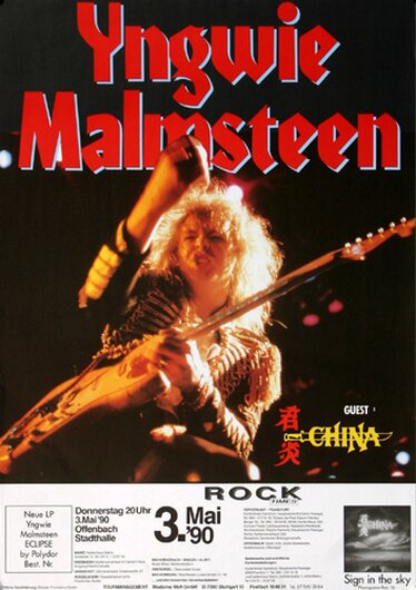Yngwie Malmsteen - Eclipse, Tour 1990 - Konzertplakat