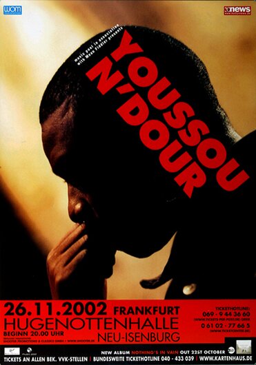 Youssou NDour - Nothings in Vain, Neu-Isenburg & Frankfurt 2002 - Konzertplakat