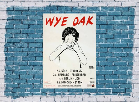 Wye Oak - Shriek, Tour 2014 - Konzertplakat