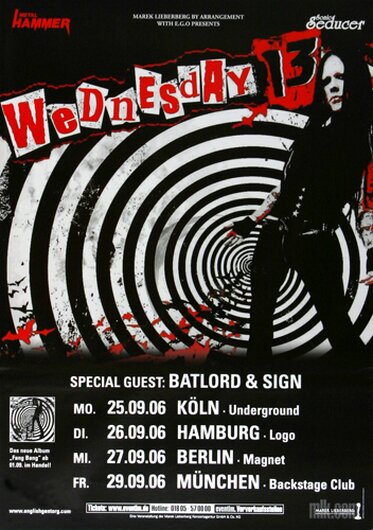 Wednesday 13 - Fang Bang , Tour 2006 - Konzertplakat