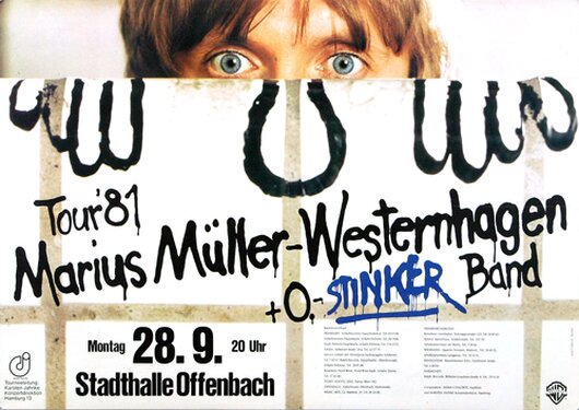 Westernhagen M.M. - Stinker Tour, Frankfurt 1981 - Konzertplakat