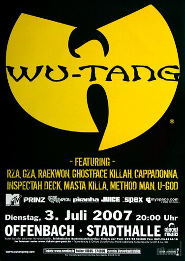 Wu-Tang Clan - Unreleased, Tour 2007 - Konzertplakat