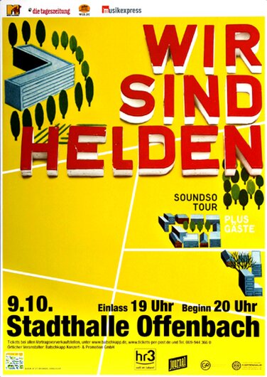 Wir sind Helden - Soundso, Frankfurt 2007 - Konzertplakat