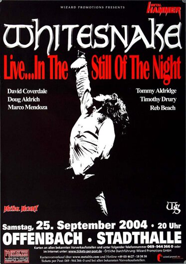 Whitesnake - Live At Night, Frankfurt 2004 - Konzertplakat