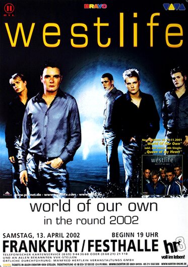 Westlife - World Of Our Own, Frankfurt 2002 - Konzertplakat