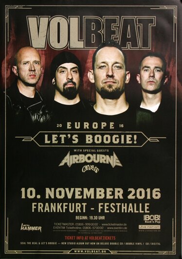 Volbeat - Let`s Boogie , Frankfurt 2016 - Konzertplakat
