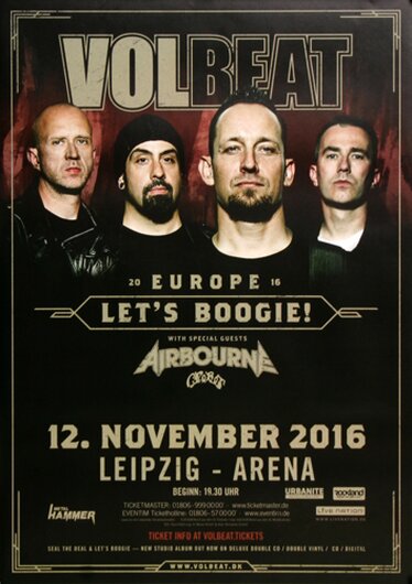 Volbeat - Let`s Boogie , Leipzig 2016 - Konzertplakat
