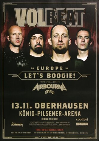 Volbeat - Let`s Boogie , Oberhausen 2016 - Konzertplakat