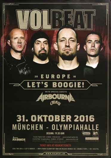 Volbeat - Let`s Boogie , München 2016 - Konzertplakat