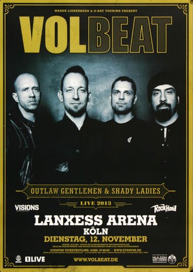 Volbeat - Beyond Hell , Köln 2013 - Konzertplakat