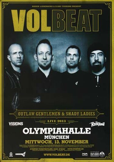 Volbeat - Beyound Hell , München 2013 - Konzertplakat
