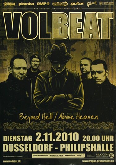 Volbeat - Above Heaven , Düsseldorf 2010 - Konzertplakat