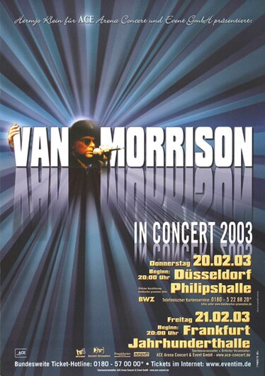 Van Morrison - Down The Road, Düsseldorf & Frankfurt 2003 - Konzertplakat