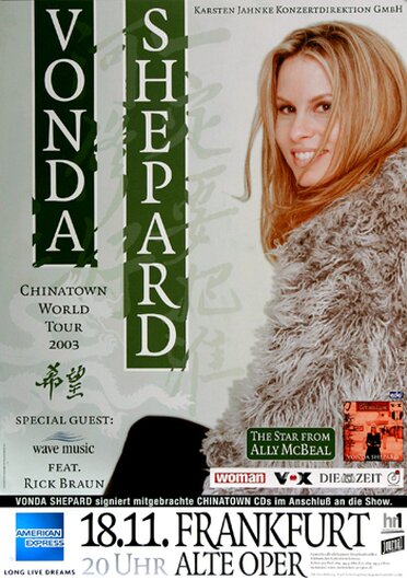 Vonda Shepard - Chinatown, Frankfurt 2003 - Konzertplakat