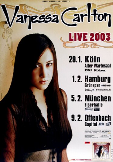 Vanessa Carlton - Be Not Nobody, Tour 2003 - Konzertplakat