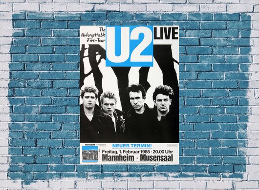 U2, Unforgetable Fire, MAN, 1985 - Konzertplakat