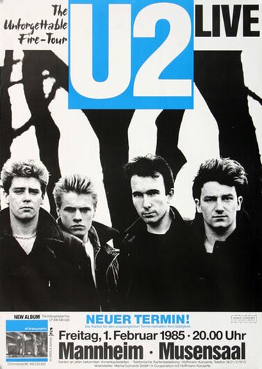 U2 - Unforgetable Fire, Mannheim 1985 - Konzertplakat
