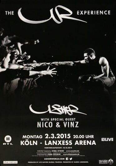 Usher - Experience , Köln 2015 - Konzertplakat