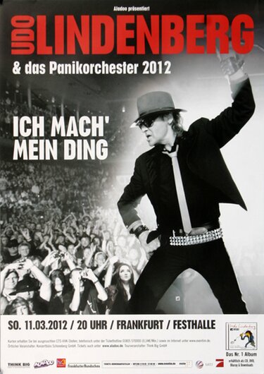 Udo Lindenberg - Mein Ding, Frankfurt 2012 - Konzertplakat