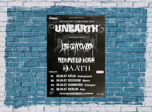 Unearth - The Sancity, Tour 2007 - Konzertplakat