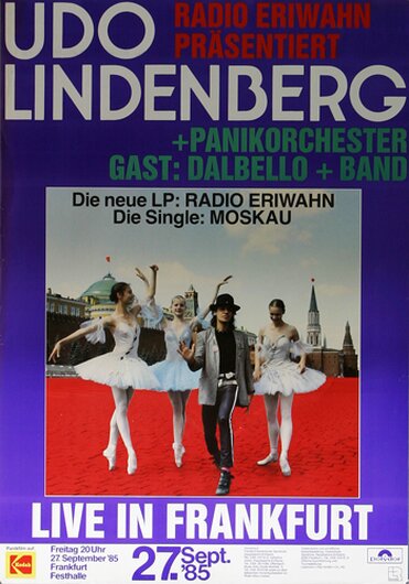 Udo Lindenberg - Sündenknall, Frankfurt 1985 - Konzertplakat