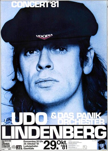 Udo Lindenberg - Udopia, Ludwigshafen 1981 - Konzertplakat