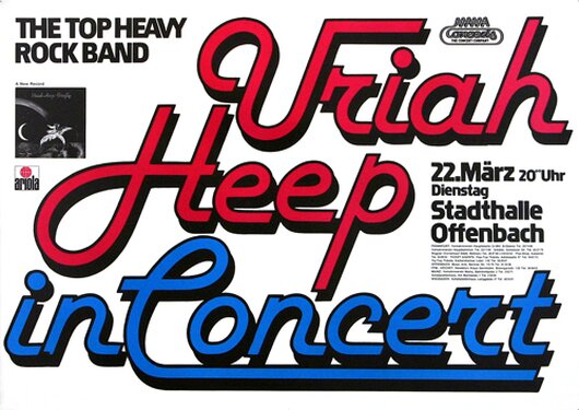 Uriah Heep - Firefly, Frankfurt 1977 - Konzertplakat