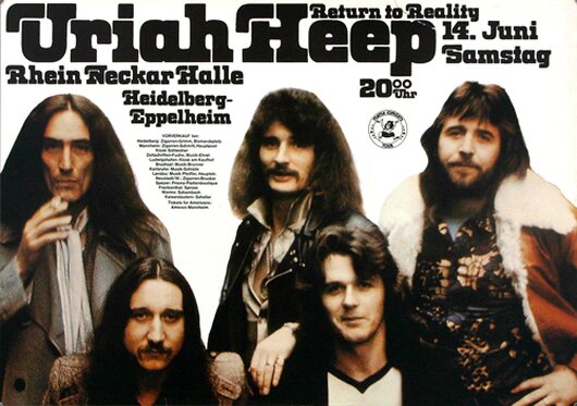 Uriah Heep - Return To Reality, Heidelberg 1975 - Konzertplakat