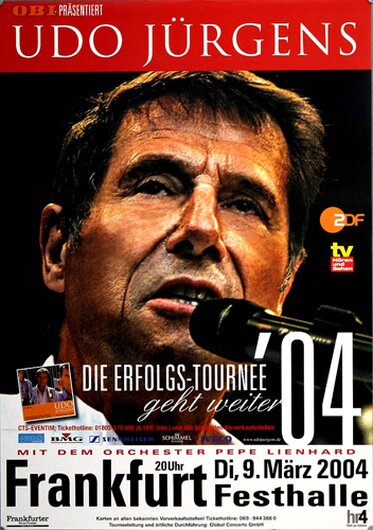 Udo Jürgens - Es geht weiter, Frankfurt 2004 - Konzertplakat