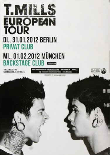 T.Milles, European Tour, Berlin & München, 2012, Konzertplakat