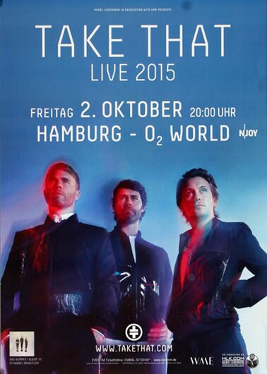 Take That - Live , Hamburg 2015 - Konzertplakat