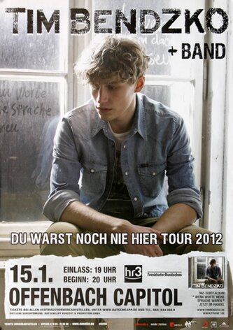 Tim Bendzko & Band - Noch nie hier, Frankfurt 2012 -...