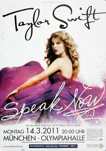 Taylor Swift - Speak , München 2011 - Konzertplakat