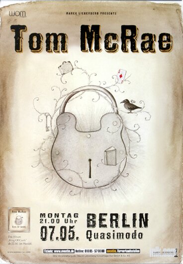 Tom McRae - King of Cards, Berlin 2007 - Konzertplakat