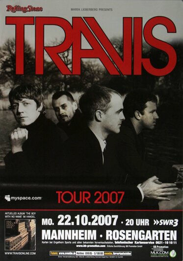 Travis - No Name, Mannheim 2007 - Konzertplakat